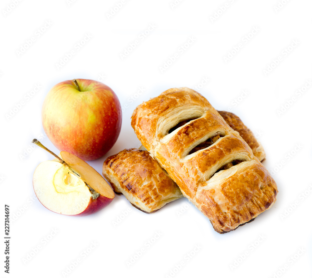 Apple pie on white background Apple pie on white background
