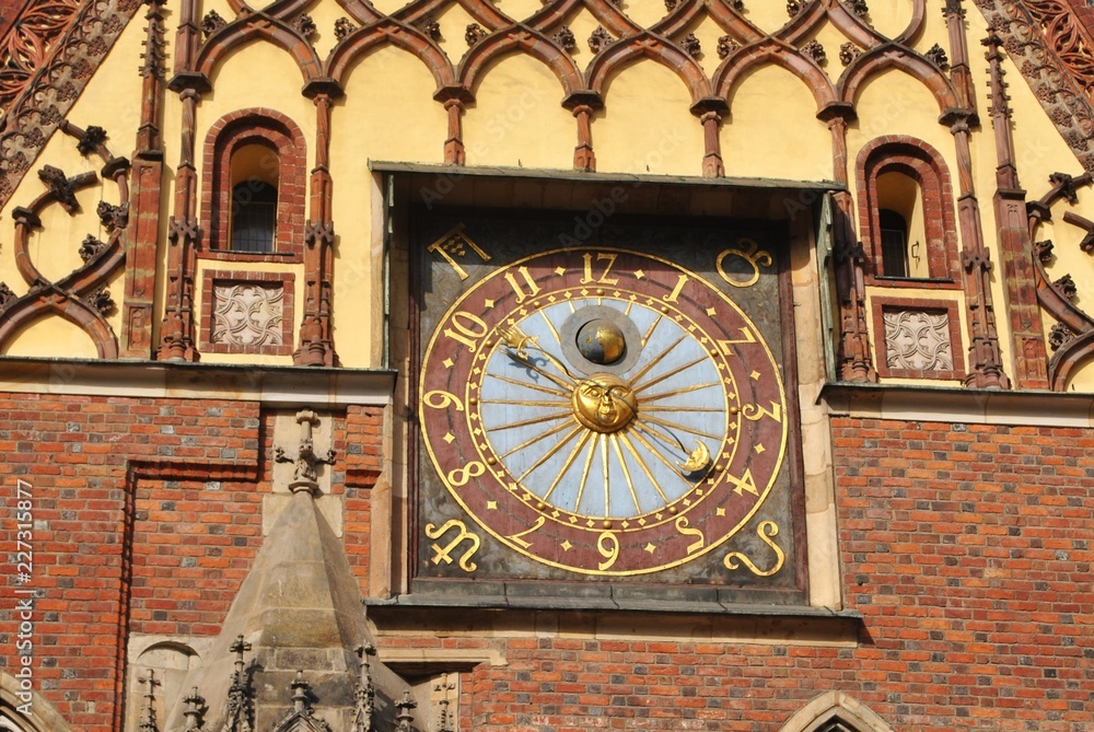Fototapeta premium Zegar na ratuszu - Wrocław