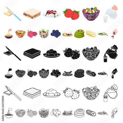 Dessert fragrant cartoon icons in set collection for design. Food and sweetness vector symbol stock web illustration. photo