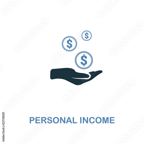 Personal Income icon in two colors design. Pixel perfect symbols from personal finance icon collection. UI and UX. Illustration of personal income icon. For web design, apps, software and printing.