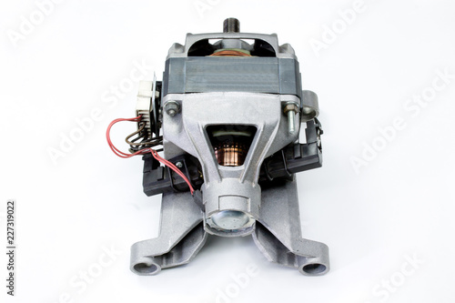 electric motor from a washing machine isolated on white background