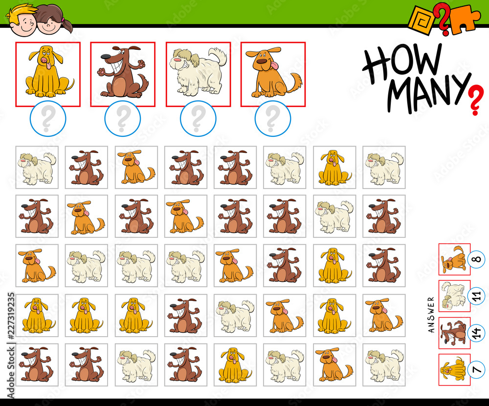 how many cartoon dogs counting game how many cartoon dogs counting game