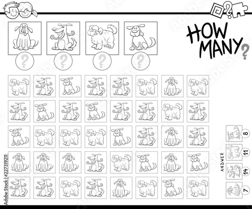 counting cartoon dogs educational game