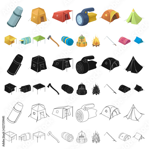 Different kinds of tents cartoon icons in set collection for design. Temporary shelter and housing vector symbol stock web illustration.