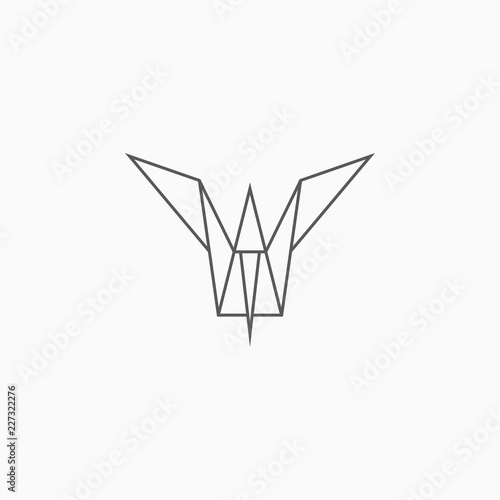 origami paper bird icon