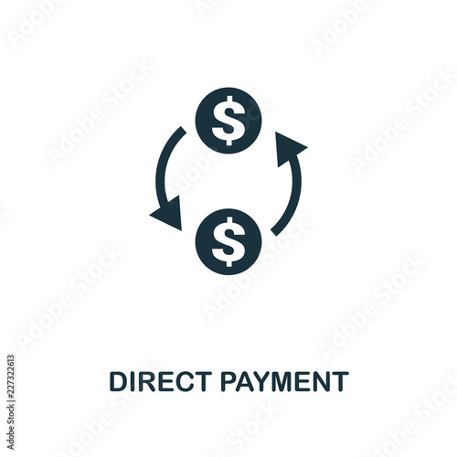 Direct Payment icon. Monochrome style design from fintech icon collection. UI and UX. Pixel perfect direct payment icon. For web design, apps, software, print usage.