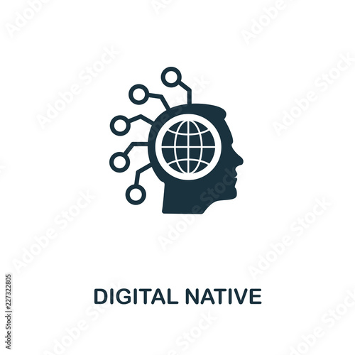 Digital Native icon. Monochrome style design from fintech icon collection. UI and UX. Pixel perfect digital native icon. For web design, apps, software, print usage.