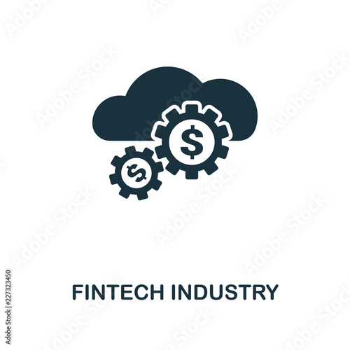Fintech Industry icon. Monochrome style design from fintech icon collection. UI and UX. Pixel perfect fintech industry icon. For web design, apps, software, print usage.