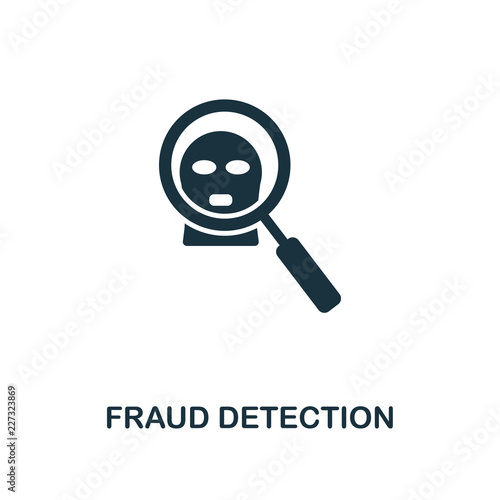 Fraud Detection icon. Monochrome style design from fintech icon collection. UI and UX. Pixel perfect fraud detection icon. For web design, apps, software, print usage.