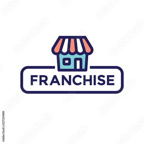 Franchise Icon Set with Home Office, corporate Headquarters and Franchisee Icon Images