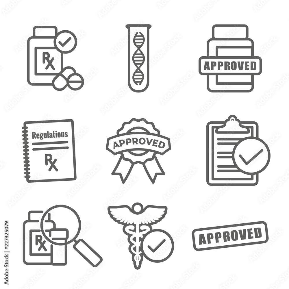 Drug Testing and Safety Icon Set Vector Graphic w Rounded Edges Drug Testing and Safety Icon Set Vector Graphic w Rounded Edges