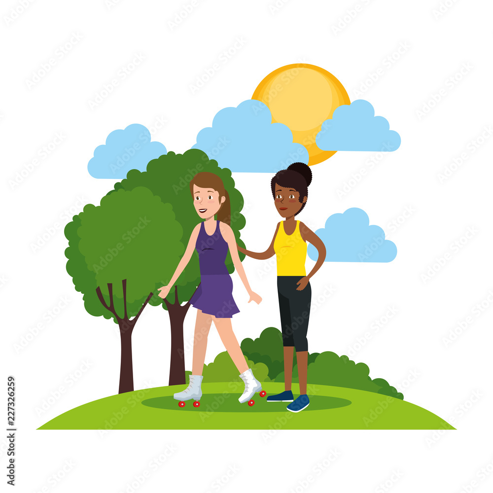 couple girls athletes practicing sports couple girls athletes practicing sports