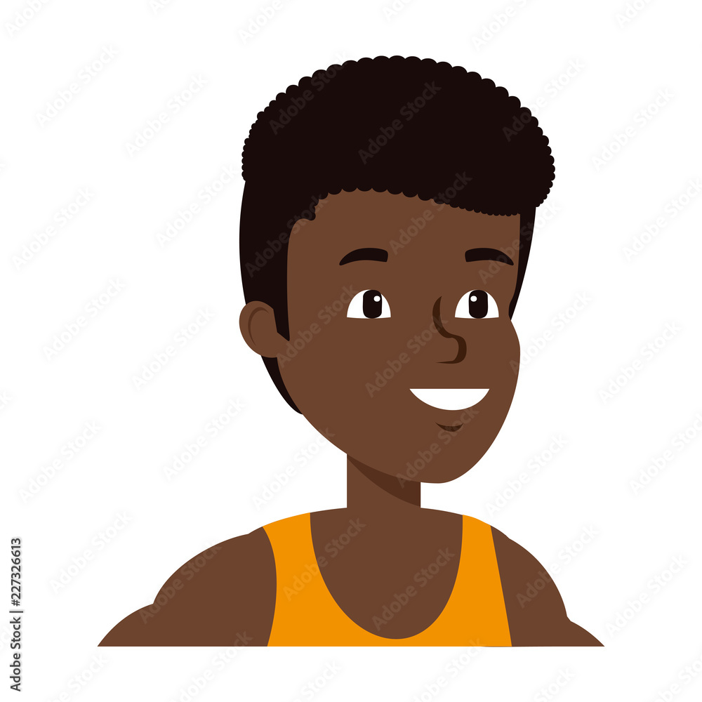 Fototapeta premium young black athlete boy character