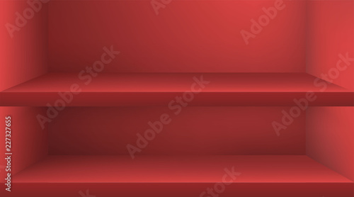 Empty color shelve with shadow