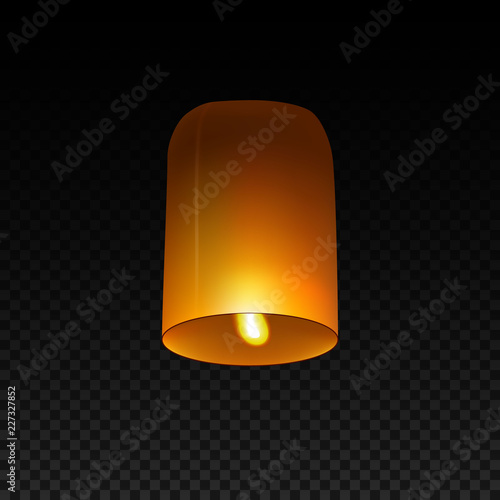 Sky Lantern isolated on transparent background
