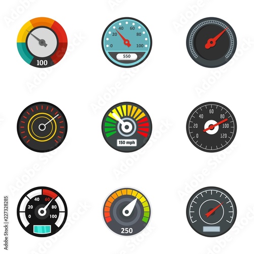 Dashboard icon set. Flat set of 9 dashboard vector icons for web design