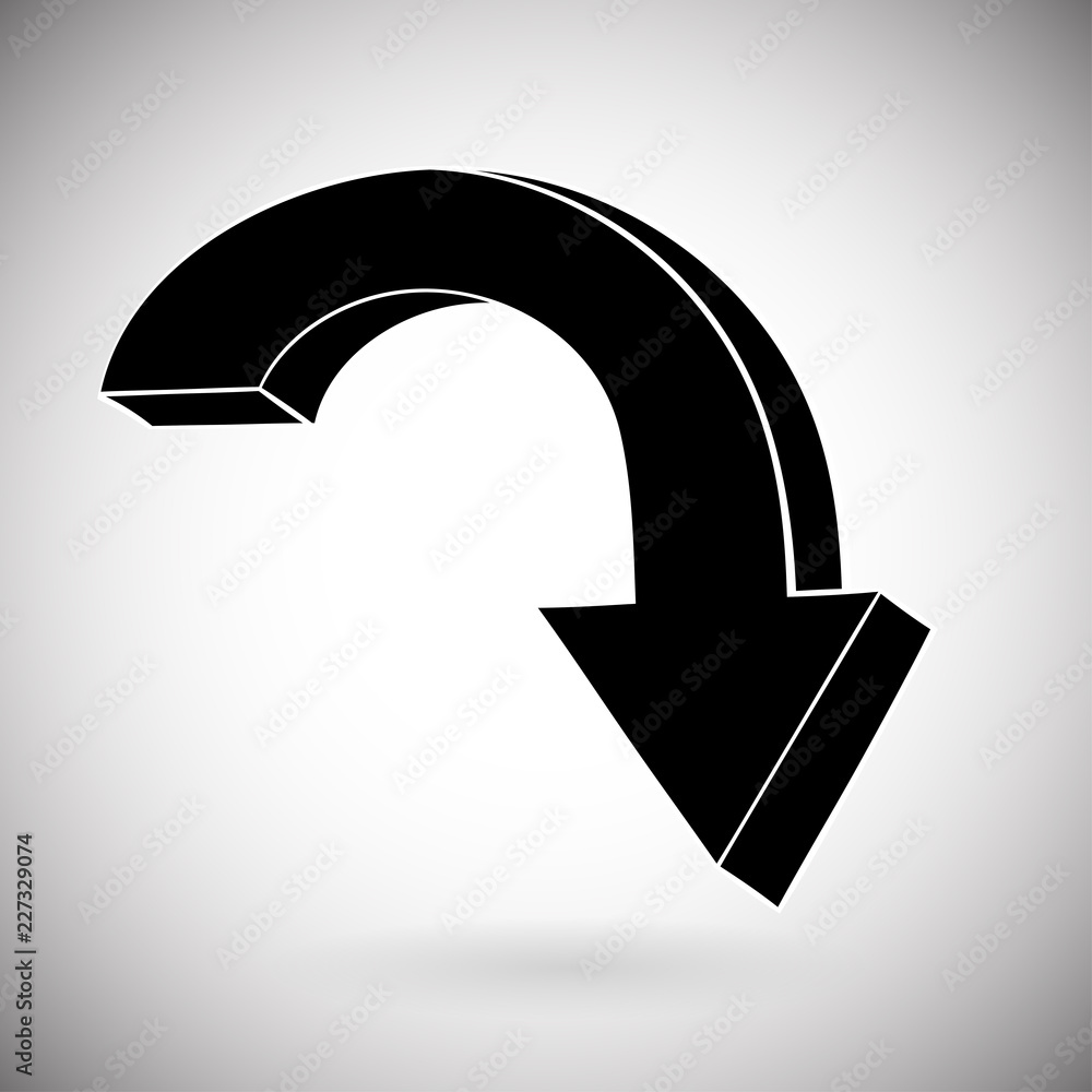 Black flat arrow. Down sign. Hand drawn sketch Black flat arrow. Down sign. Hand drawn sketch