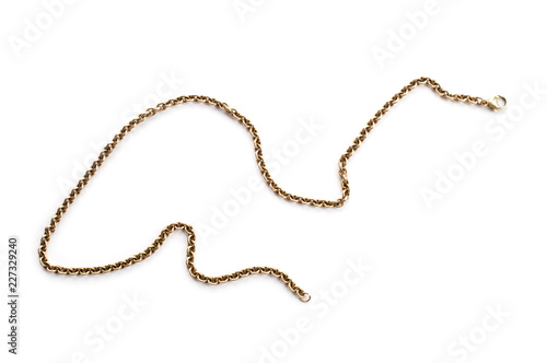 Gold chain isolated on white background