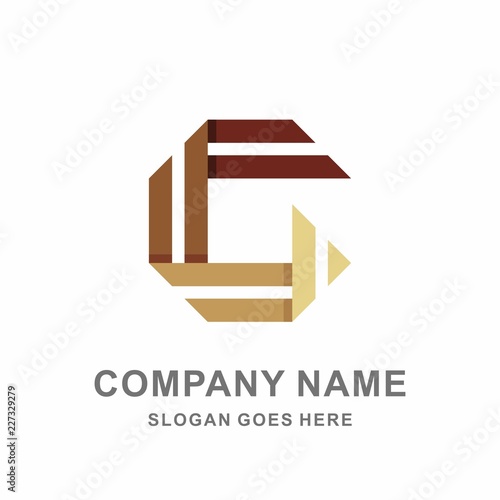 Geometric Square Wood Strips Letter G Architecture Interior Construction Business Company Stock Vector Logo Design Template