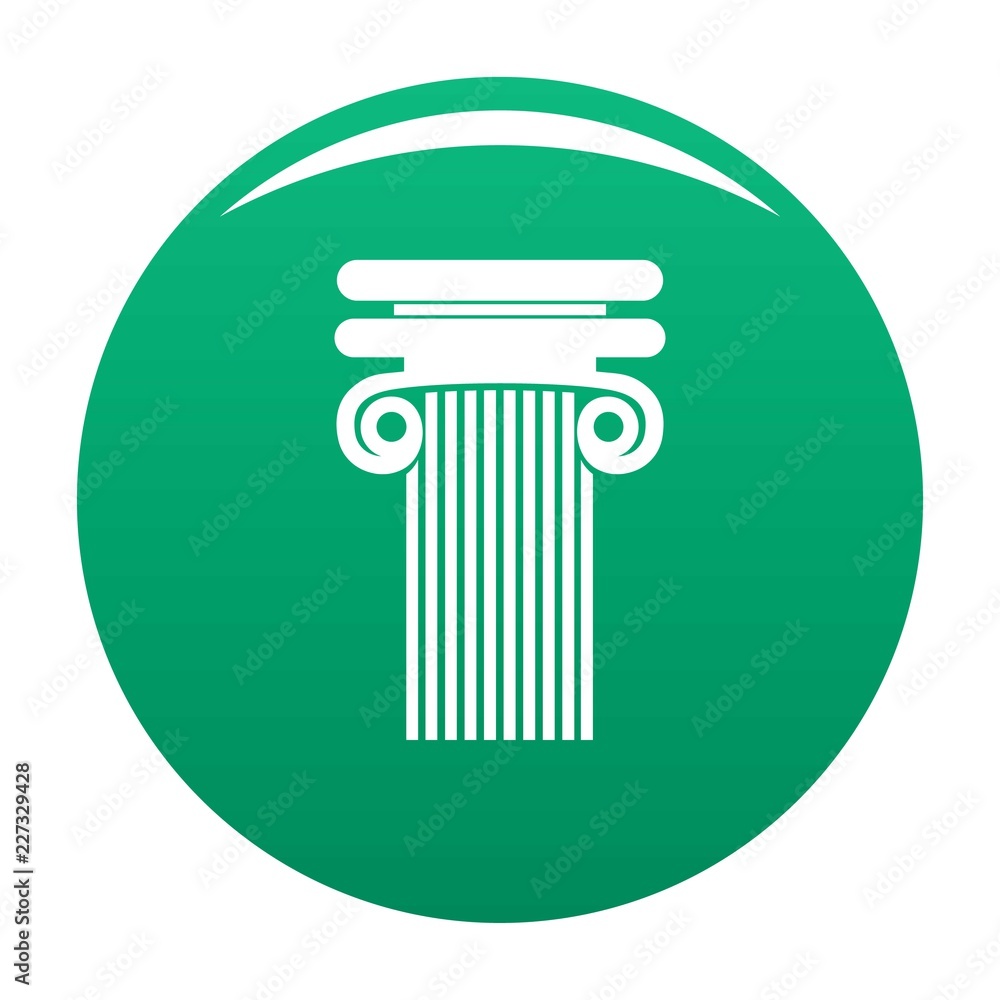 Column with curl icon. Simple illustration of column with curl vector icon for any design green Column with curl icon. Simple illustration of column with curl vector icon for any design green