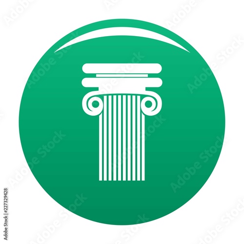 Column with curl icon. Simple illustration of column with curl vector icon for any design green