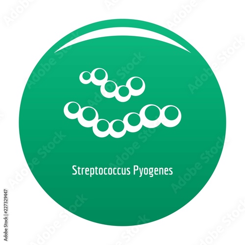 Streptococcus pyogenes icon. Simple illustration of streptococcus pyogenes vector icon for any design green