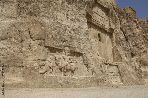 Ancient tombs of Achaemenid kings at Naqsh-e Rustam in the north of the administrative center of Shiraz, Iran photo