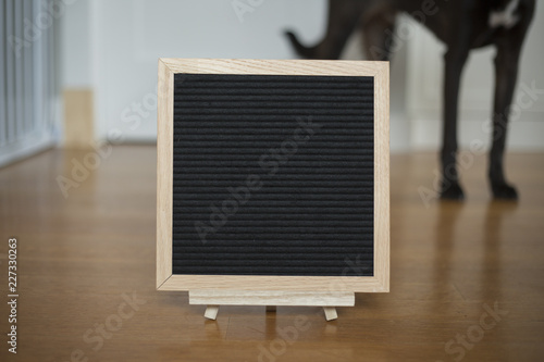 Blank, black felt board for quotes