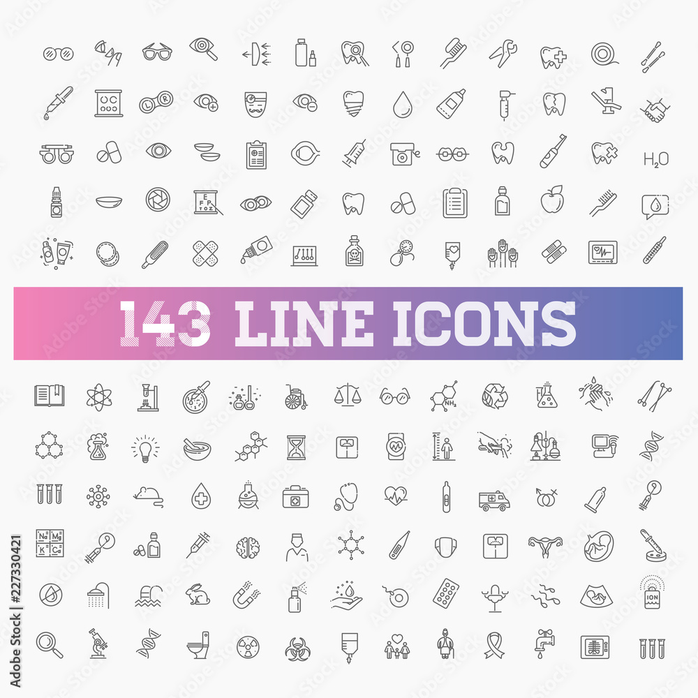 Line medicine consepts, Icons set Line medicine consepts, Icons set