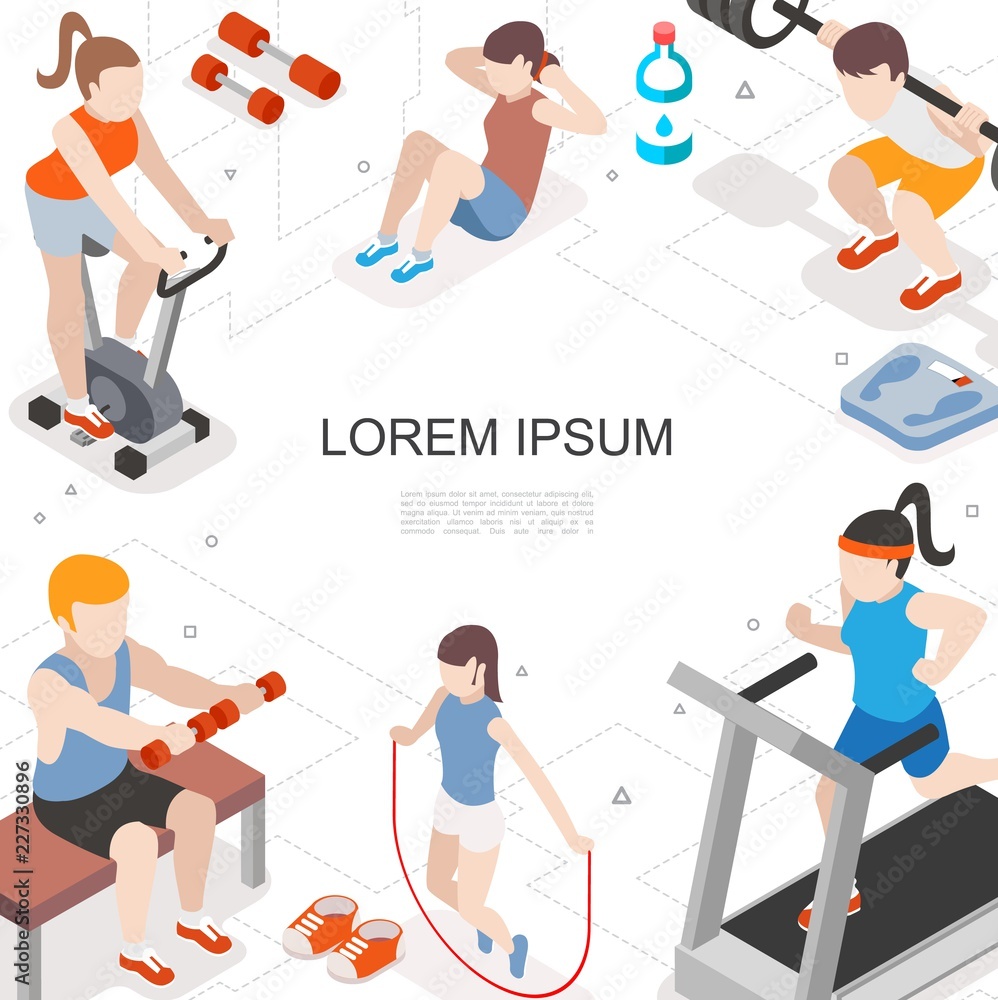 Isometric Fitness Colorful Concept Isometric Fitness Colorful Concept