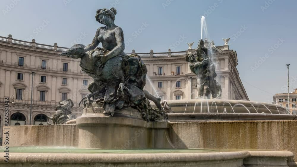 Fountain of the Naiads at the Piazza della Repubblica, one of the most beautiful squares in Rome, Italy Fountain of the Naiads at the Piazza della Repubblica, one of the most beautiful squares in Rome, Italy