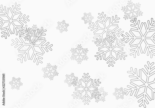 Winter holiday pattern with black snowflakes background