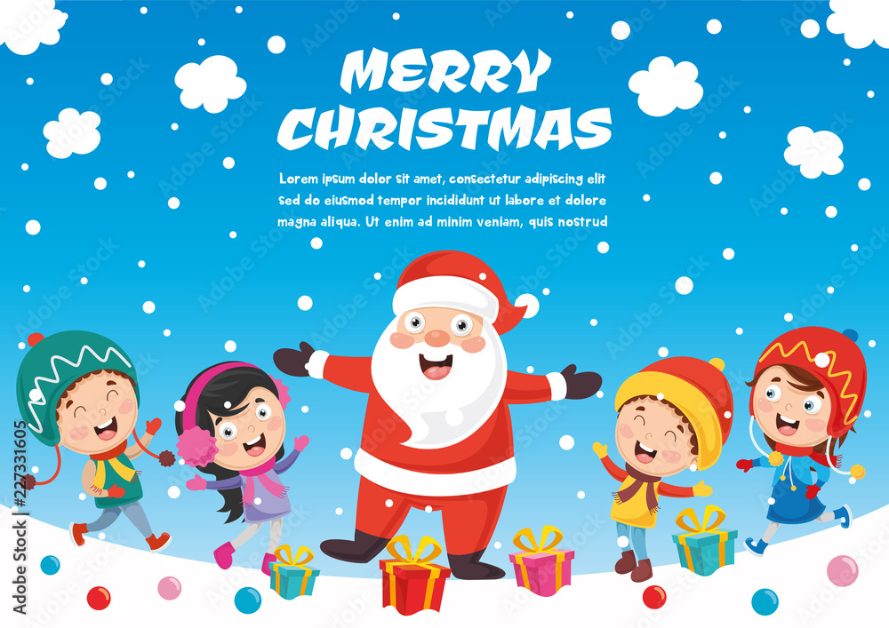 Fototapeta premium Vector Illustration Of Christmas