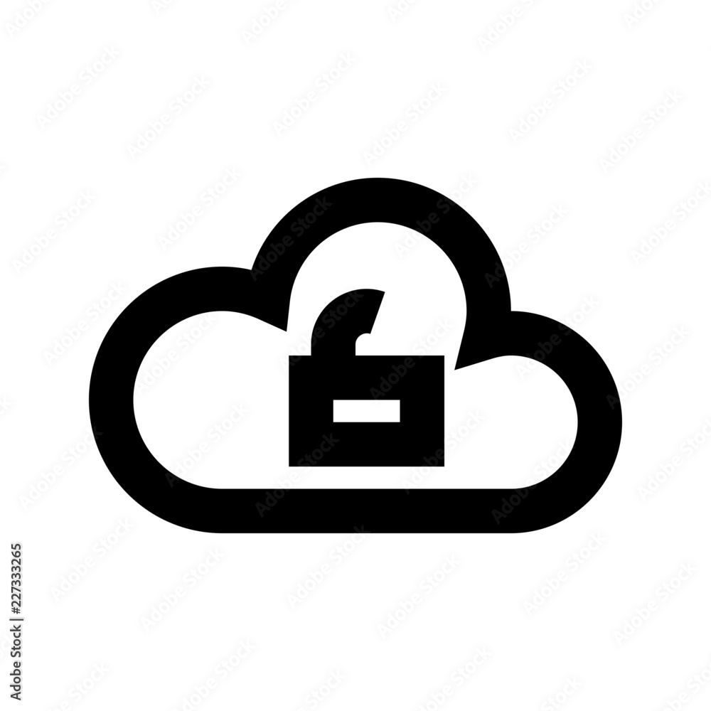 Cloud Network Transfers Unlock Gui Web vector icon Cloud Network Transfers Unlock Gui Web vector icon