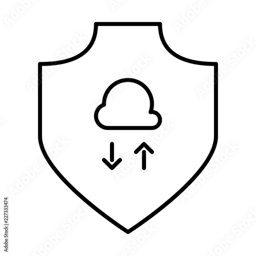 Cloud Sync Shield Security Safety Protection Secure vector icon