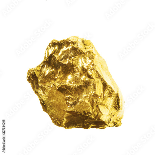 A gold nugged isolated on white background