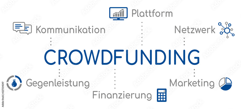 Crowdfunding Infografik Blau
