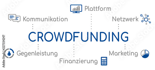 Crowdfunding Infografik Blau
