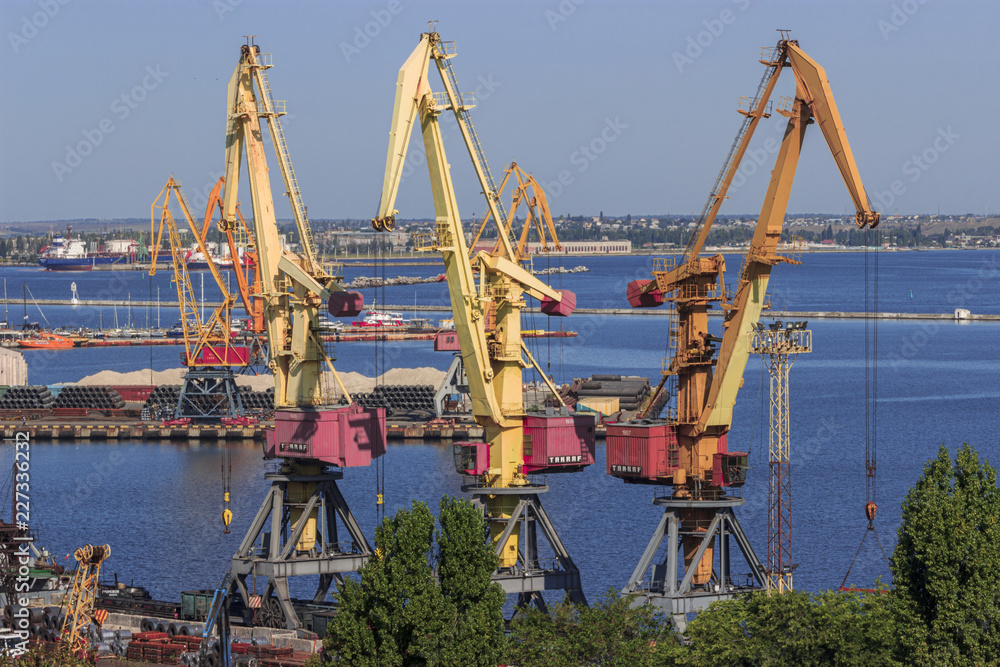 Cranes in the cargo port