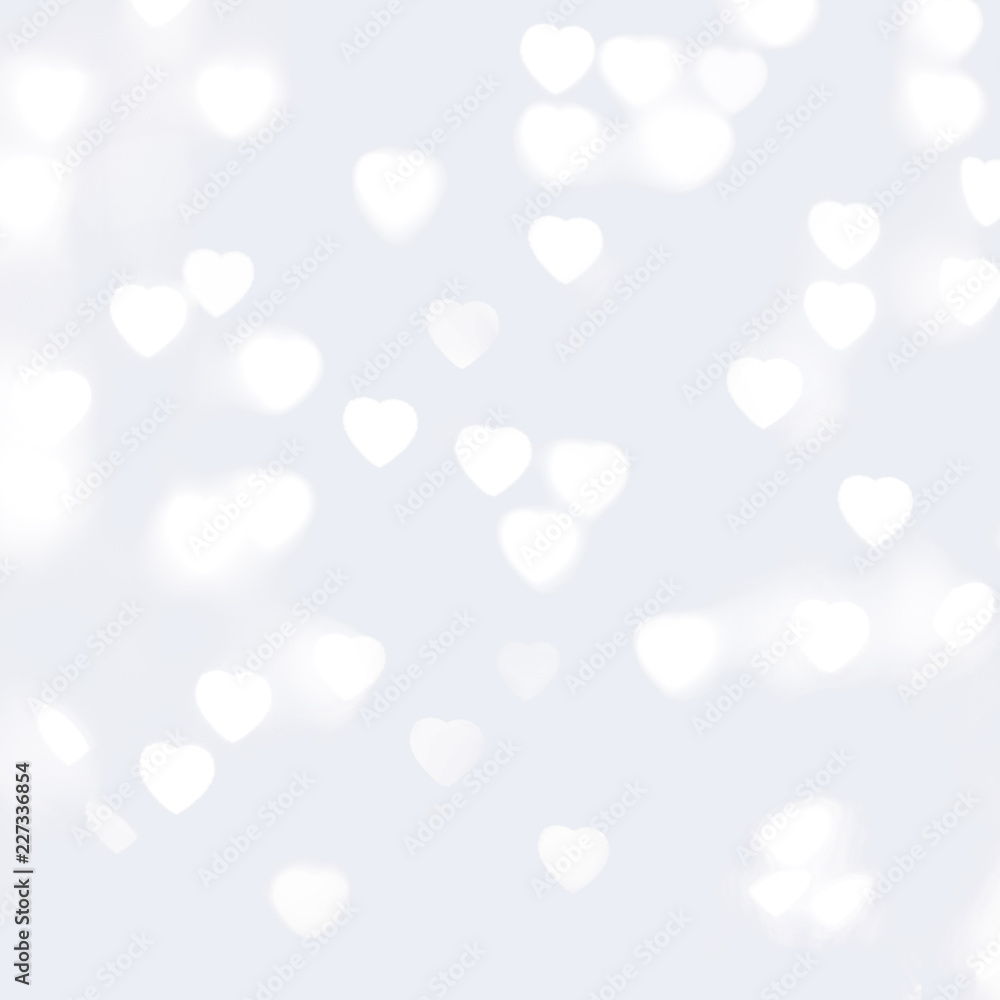 Blurred Unfocussed White Lights in the Shape of Heart White Background Blurred Unfocussed White Lights in the Shape of Heart White Background