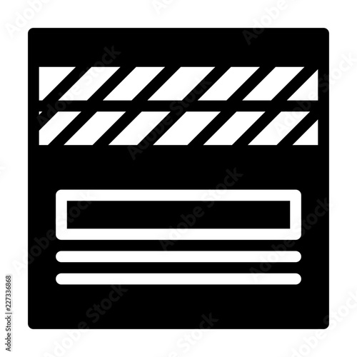 Clapperboard Video Production Hollywood Film Cinema vector icon