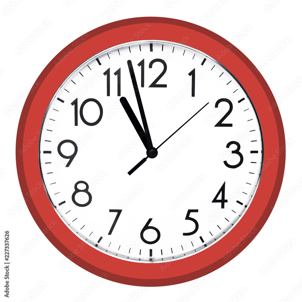 White wall clock. Isolated on white background. White wall clock. Isolated on white background.