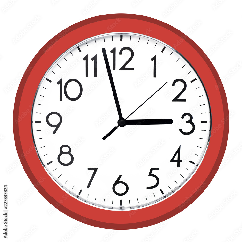 White wall clock. Isolated on white background. White wall clock. Isolated on white background.