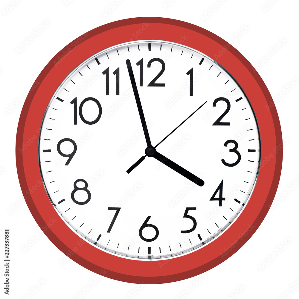 White wall clock. Isolated on white background. White wall clock. Isolated on white background.
