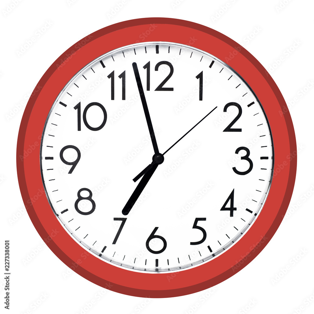 White wall clock. Isolated on white background. White wall clock. Isolated on white background.