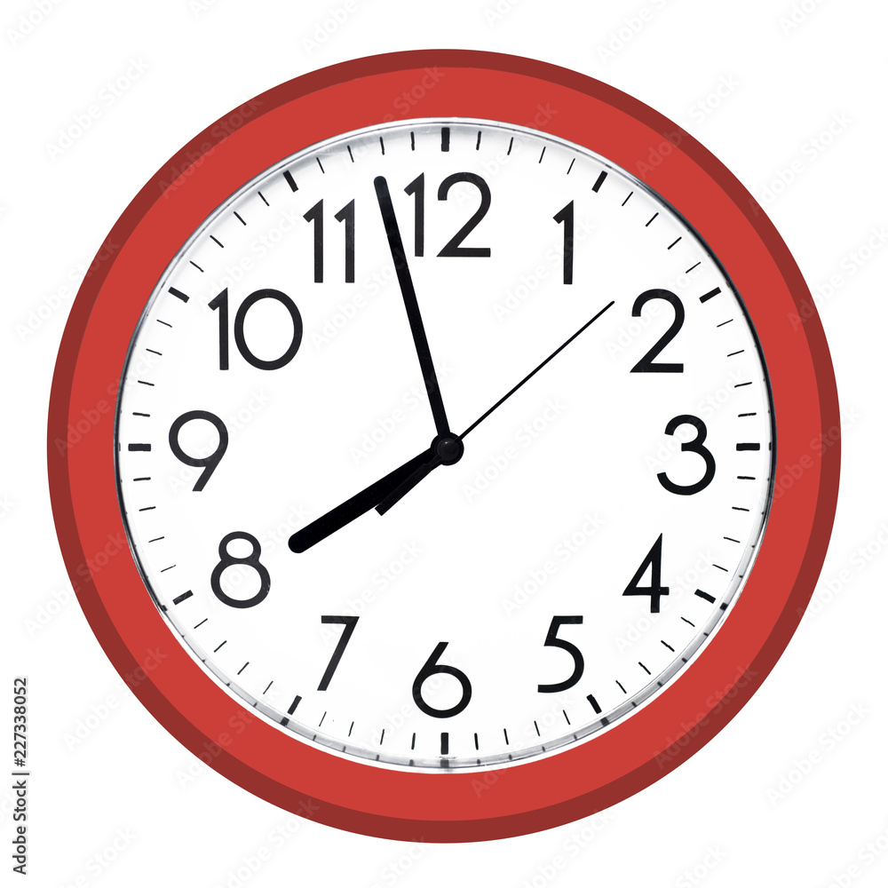 White wall clock. Isolated on white background. White wall clock. Isolated on white background.