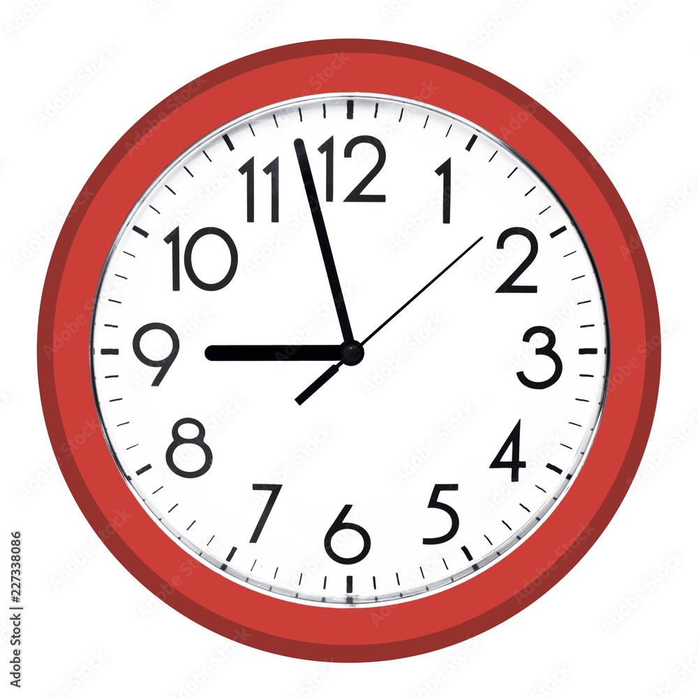 White wall clock. Isolated on white background. White wall clock. Isolated on white background.