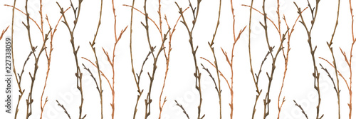 Winter forest watercolor seamless pattern