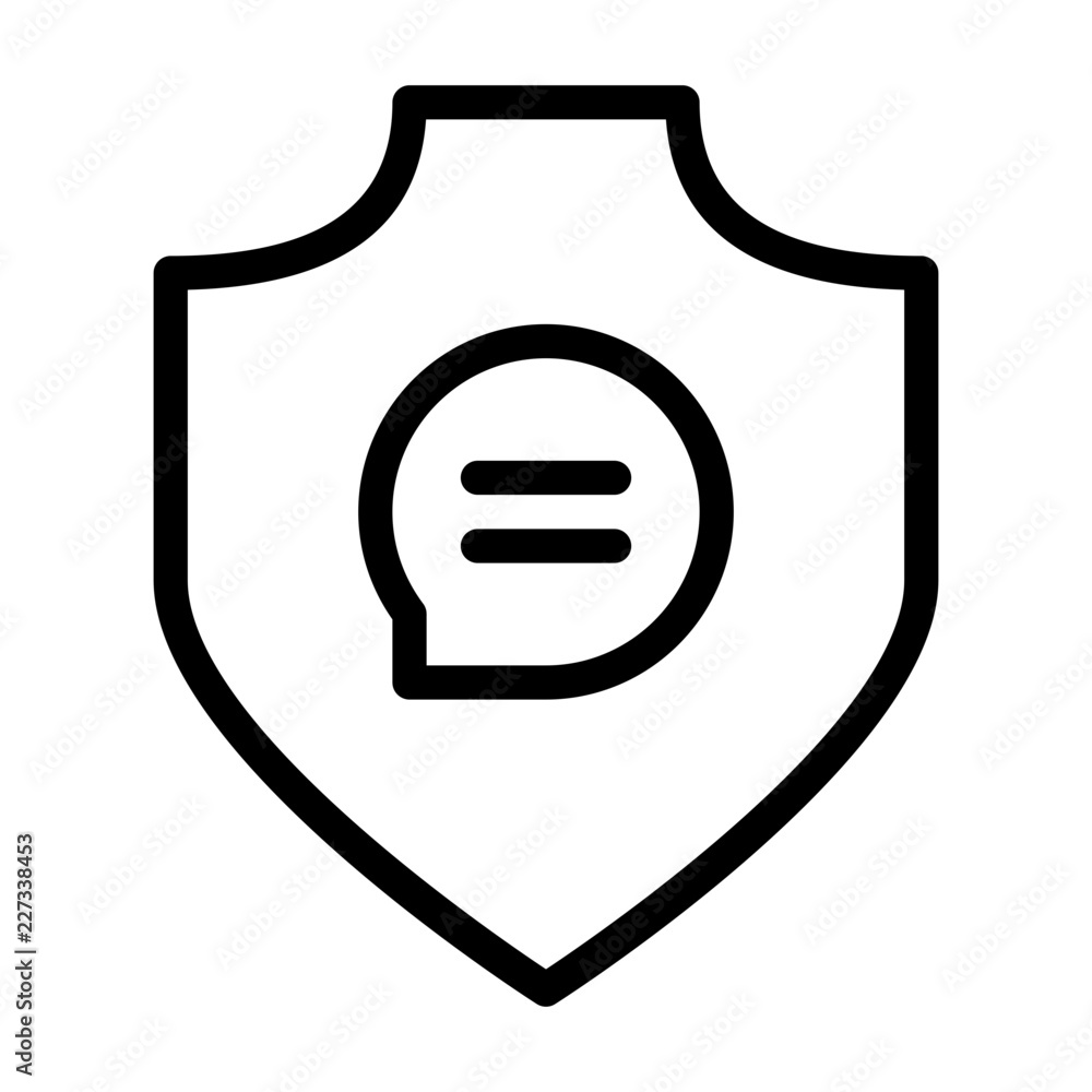 Chat Shield Security Safety Protection Secure vector icon