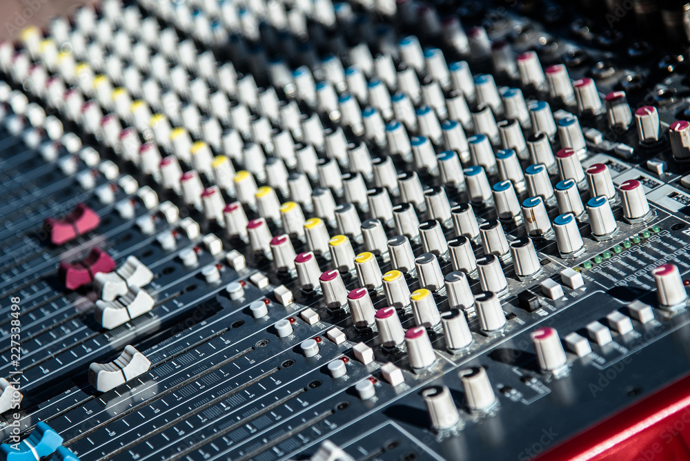 Sound mixer remote sound director. DJ console. music producer. audio equalizer. sound accompaniment Sound mixer remote sound director. DJ console. music producer. audio equalizer. sound accompaniment
